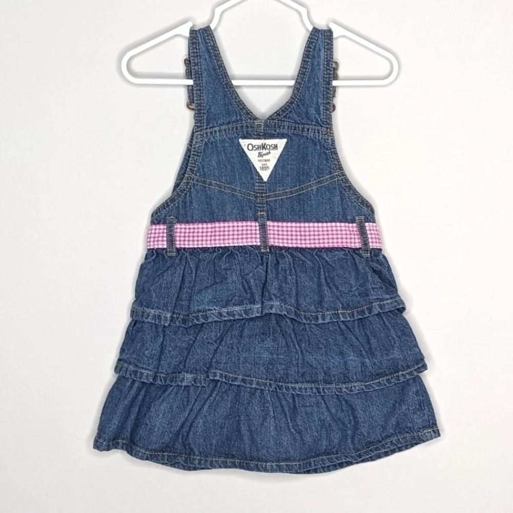 Oshkosh Denim Ruffle Tiered Jumper Dress 24m